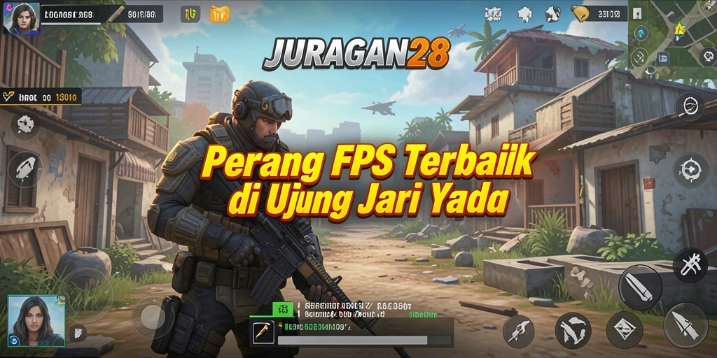 Screenshot JURAGAN28 menampilkan aksi baku tembak yang mendebarkan.