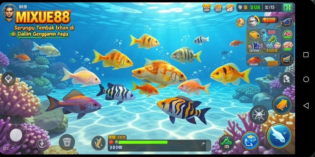 Tampilan gameplay seru dalam game Tembak Ikan MIXUE88.