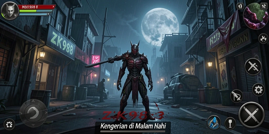 Tampilan gameplay ZK988 yang menegangkan dan menyeramkan.